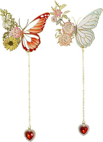 2 Pack Butterfly Metal Bookmarks for Women, Cute and Funny Design, Unique Gift for Book Lovers, Teachers, and for Special Occasions Like Valentine's Day, Mother's Day, Christmas, and Birthdays in Kuwait