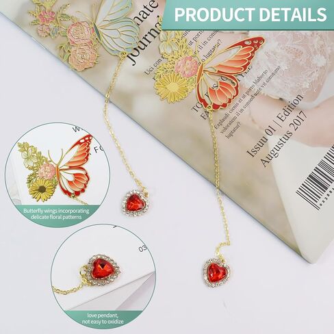 2 Pack Butterfly Metal Bookmarks for Women, Cute and Funny Design, Unique Gift for Book Lovers, Teachers, and for Special Occasions Like Valentine's Day, Mother's Day, Christmas, and Birthdays in Kuwait