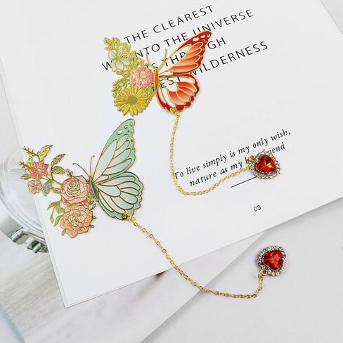 2 Pack Butterfly Metal Bookmarks for Women, Cute and Funny Design, Unique Gift for Book Lovers, Teachers, and for Special Occasions Like Valentine's Day, Mother's Day, Christmas, and Birthdays in Kuwait