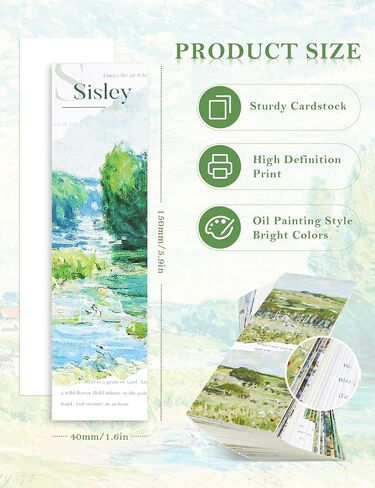 30 Pcs Paper Bookmarks, Art Works Bookmark Bulk for Book Lovers, Aesthetic Bookmarks Set for Women Men, Fun Book Lovers Gifts (Sisley) in Kuwait