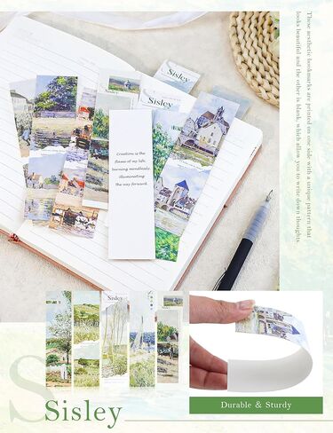 30 Pcs Paper Bookmarks, Art Works Bookmark Bulk for Book Lovers, Aesthetic Bookmarks Set for Women Men, Fun Book Lovers Gifts (Sisley) in Kuwait