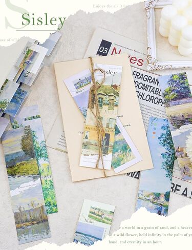 30 Pcs Paper Bookmarks, Art Works Bookmark Bulk for Book Lovers, Aesthetic Bookmarks Set for Women Men, Fun Book Lovers Gifts (Sisley) in Kuwait