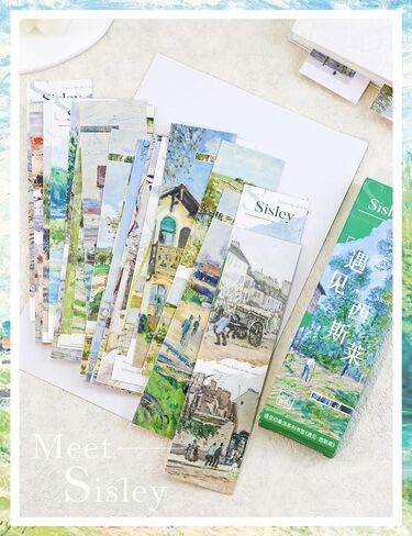 30 Pcs Paper Bookmarks, Art Works Bookmark Bulk for Book Lovers, Aesthetic Bookmarks Set for Women Men, Fun Book Lovers Gifts (Sisley) in Kuwait