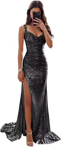Sparkly Sequin Prom Dresses 2026 Square Neck Mermaid Corset Long Formal Evening Gown IMR021 in Saudi Arabia