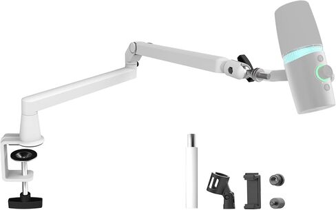 Low Profile Mic Arm Soiid Metal Sturdy Boom Arm Flexible Low Profile Microphone Arm Desk Microphone Stand for Podcasting Recording Desk Zooming in Kuwait