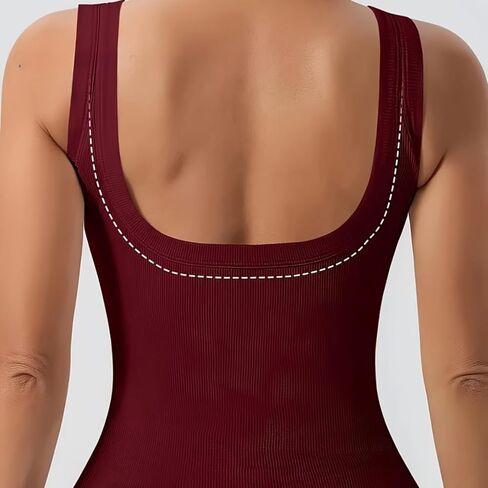 Womens Ribbed Square Neck Tank Tops Basic with Built-in Bras, Backless Sleeveless Summer Cami Shirts, for Gym and Yoga in Saudi Arabia