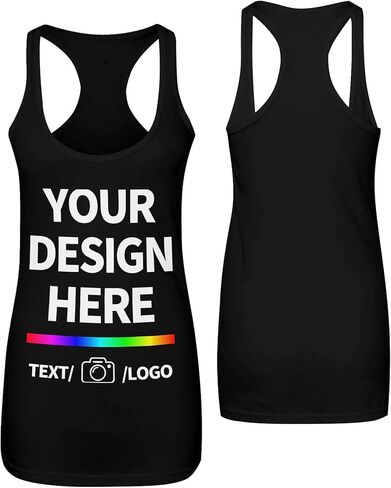 Personalized Tank Tops for Women, Custom Tank Top with Photo Logo Text, Customized Funny Women's Shirt in Saudi Arabia