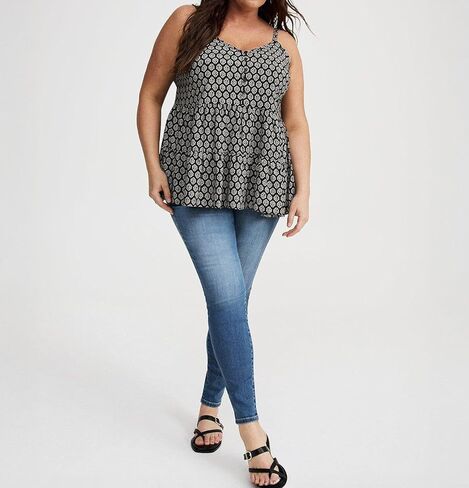 Torrid Women's Plus Size Challis Drop Waist Tiered Cami in Saudi Arabia