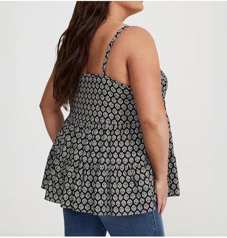 Torrid Women's Plus Size Challis Drop Waist Tiered Cami in Saudi Arabia