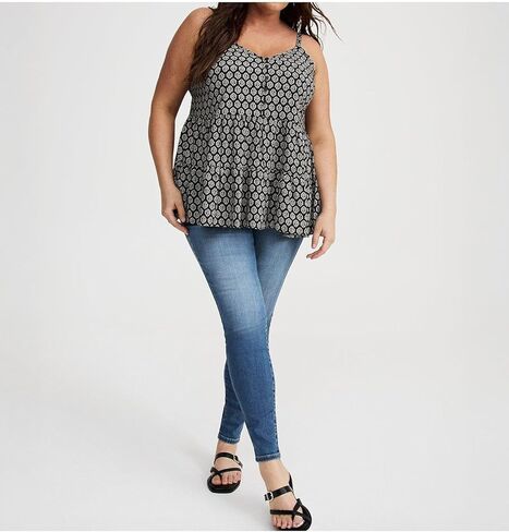 Torrid Women's Plus Size Challis Drop Waist Tiered Cami in Saudi Arabia