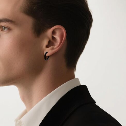 TGNEL أقراط دائرية صغيرة/كبيرة للرجال من التيتانيوم النقي | أقراط دائرية بسيطة من التيتانيوم للرجال والنساء ذات الأذن الحساسة in Kuwait