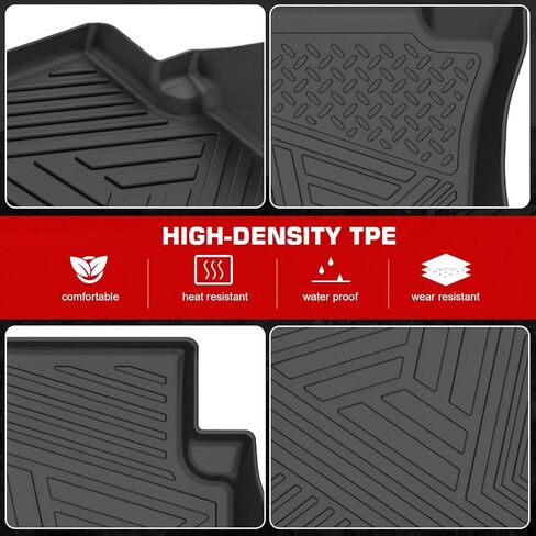 IKON MOTORSPORTS 3D Molded TPE Floor Mats, Compatible with 2015-2019 Ford Explorer, IKON Style Black All Season Custom Waterproof Non-Slip Floor Liners, Front 2nd Row Interior Accessories 4PCS in Saudi Arabia