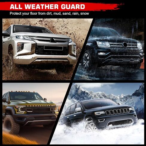 IKON MOTORSPORTS 3D Molded TPE Floor Mats, Compatible with 2015-2019 Ford Explorer, IKON Style Black All Season Custom Waterproof Non-Slip Floor Liners, Front 2nd Row Interior Accessories 4PCS in Saudi Arabia