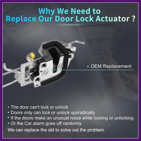 Replacement Front Right Passenger Side Power Door Lock Actuator Motor for Toyota Tacoma 1997-2004 Door Latch Actuator Assembly Replace No.6931004010 Black Premium Fit Design in Kuwait