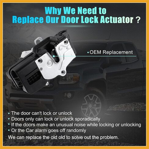 محرك قفل الباب الكهربائي الجانب الأيسر الأمامي لسيارة تشيفي ماليبو 2008-2012 لزحل 931-310 20772312 20922229 22865521 25829641 استبدال أسود in Kuwait