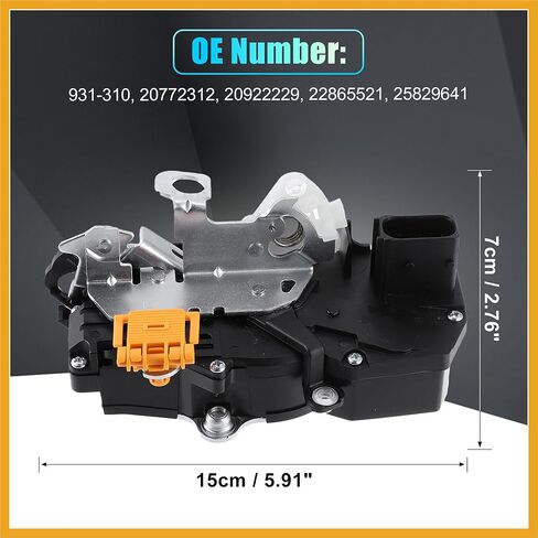 محرك قفل الباب الكهربائي الجانب الأيسر الأمامي لسيارة تشيفي ماليبو 2008-2012 لزحل 931-310 20772312 20922229 22865521 25829641 استبدال أسود in Kuwait