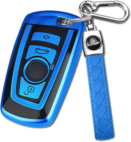 FUNTOR لغطاء مفتاح BMW Key Fob، غطاء مفتاح TPU متوافق مع X1 X3 X4 X5 X6 1 2 4 5 6 7 M3 M5 M6 GT3 GT5 G30 F10 F15 F16 F20 سلسلة مفاتيح (وردي، نوع غطاء مفتاح) in Kuwait
