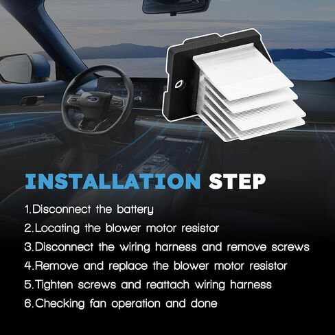 HVAC Blower Motor Resistor with Wire Harness Compatible with Hyundai Elantra 2010-2020 Equus Genesis Elantra Gt Replacement for Kia Forte 2014-2018 Sorento Forte5# 972353XAA0 984-579 in Kuwait