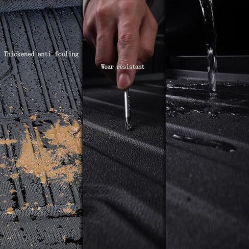 حصيرة سرير الشاحنة 5.8FT لـ 2019-2025 2026 Chevy Silverado 1500/GMC Sierra 1500، (تناسب فقط 5.8FT/69.6 بوصة) TPE جميع حماية بطانة سرير الشاحنة لملحقات Chevy Silverado GMC Sierra in Kuwait