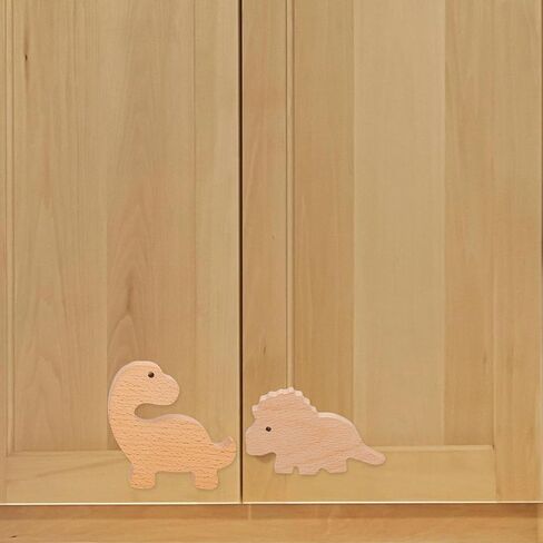 6pcs Wooden Dinosaur Drawer Knobs with Screws, Animal-Themed Dresser Pulls for ' Room, Includes Stegosaurus, Large Carnivorous Dinosaur, Triceratops, Unicorn, Brachiosaurus, in Saudi Arabia