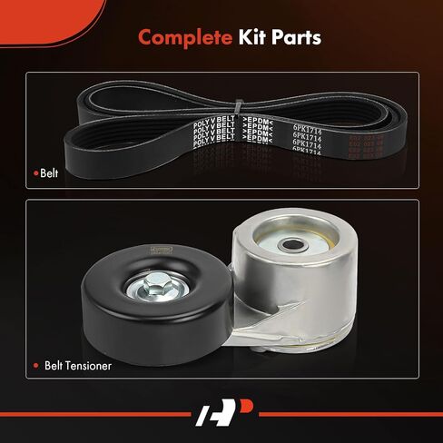 A-Premium Engine Serpentine Belt Drive Kit Compatible with Ford F-250 F-350, F-53 Motorhome Chassis, F-Super Duty, E-250 E-350 Econoline Club Wagon, E-350 Econoline, Econoline Super Duty - OHV V8 7.5L in Saudi Arabia