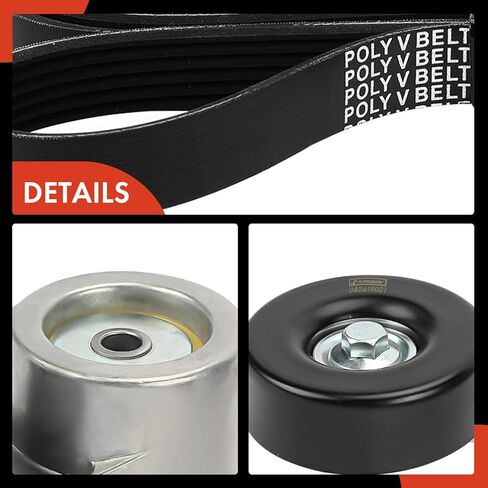 A-Premium Engine Serpentine Belt Drive Kit Compatible with Ford F-250 F-350, F-53 Motorhome Chassis, F-Super Duty, E-250 E-350 Econoline Club Wagon, E-350 Econoline, Econoline Super Duty - OHV V8 7.5L in Saudi Arabia