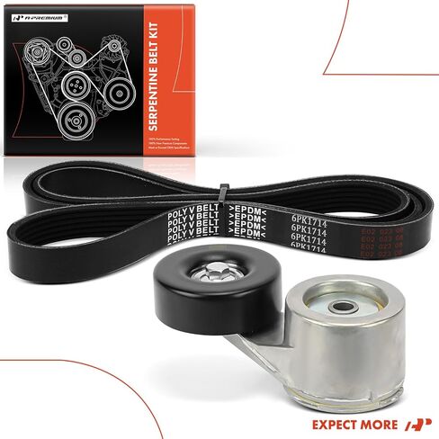 A-Premium Engine Serpentine Belt Drive Kit Compatible with Ford F-250 F-350, F-53 Motorhome Chassis, F-Super Duty, E-250 E-350 Econoline Club Wagon, E-350 Econoline, Econoline Super Duty - OHV V8 7.5L in Saudi Arabia