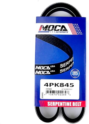 حزام سير السربنتين MOCA 4PK845 EPDM مناسب 1995 لسيارة Ford Aspire 1.3L، 2001-2011 لسيارة Hyundai Accent 1.6L، 2004-2009 لسيارة Kia Spectra 2.0L، 2003-2008 لسيارة BMW 760Li 6.0L، 2005-2009 لسيارة Subaru Legacy 2.5L in Saudi Arabia