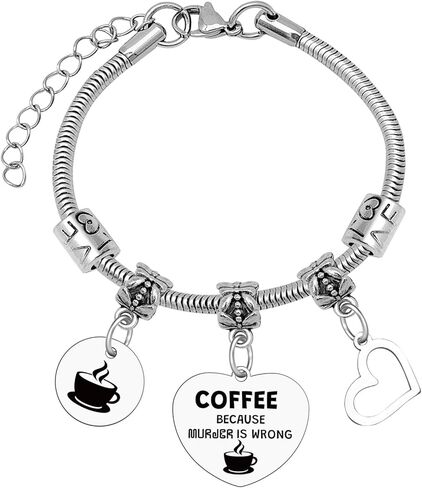 Mxrymvu Coffee Themed Gifts Bracelets Coffee Lover Gifts for Women Coffees Accessories Gift Bracelet Jewelry Barista Gift Funny Coworker Present for Birthday Christmas Halloween in Kuwait