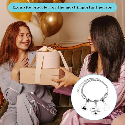 Mxrymvu Coffee Themed Gifts Bracelets Coffee Lover Gifts for Women Coffees Accessories Gift Bracelet Jewelry Barista Gift Funny Coworker Present for Birthday Christmas Halloween in Kuwait