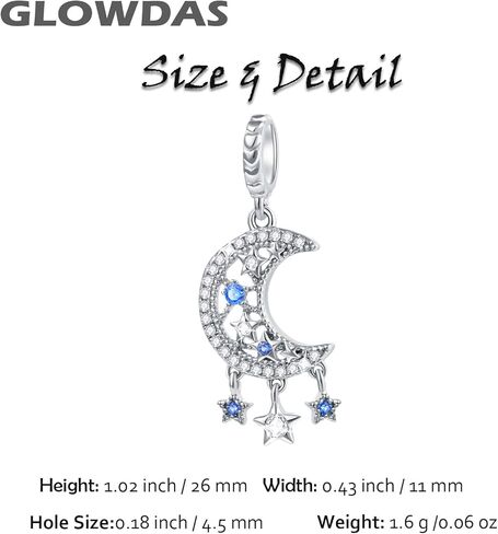 سحر النجوم والهلال القمر Dreamcatcher يتدلى، مناسب لسوار Pandora First Mothers Day، 925 فضة متألقة CZ Dream Catcher Beads، هدايا للحبيب/الأزواج/الأصدقاء in Saudi Arabia