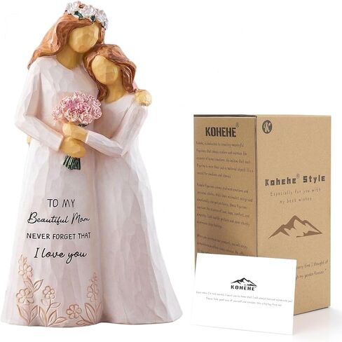Gifts for Mom, Mom Birthday Gifts from Daughter, 5.5" Handmade Mother Daughter Figurine, Meaningful Moms Gift for Birthday, Mothers Day, Valentines Day, Christmas in Kuwait