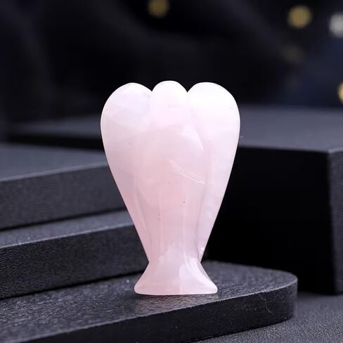 1pcs Crystal Angel Figurine Sculpture, Perfect for Gifting Or As Home Decor, Rose Quartz in Saudi Arabia