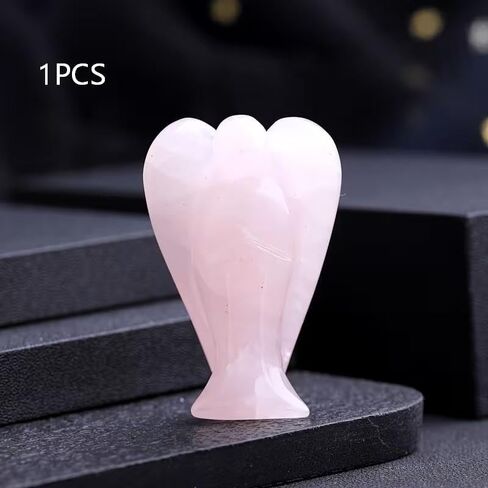 1pcs Crystal Angel Figurine Sculpture, Perfect for Gifting Or As Home Decor, Rose Quartz in Saudi Arabia