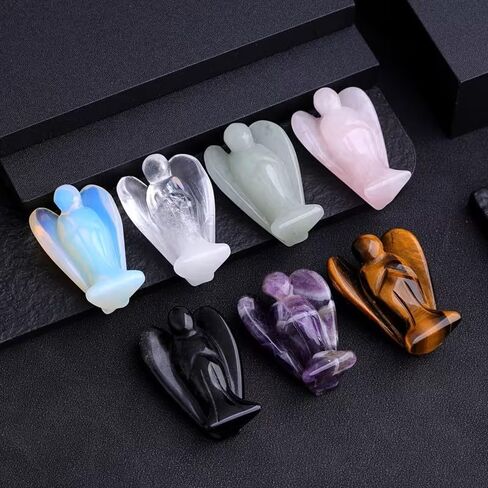 1pcs Crystal Angel Figurine Sculpture, Perfect for Gifting Or As Home Decor, Rose Quartz in Saudi Arabia