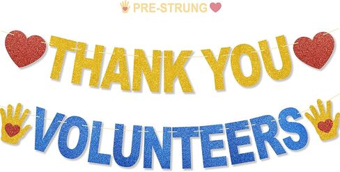 Thank You Volunteers Banner Volunteer Appreciation Gifts Volunteer Appreciation Week Decorations No DIY Glitter Thank You Volunteers for School Classroom Outdoor in Kuwait