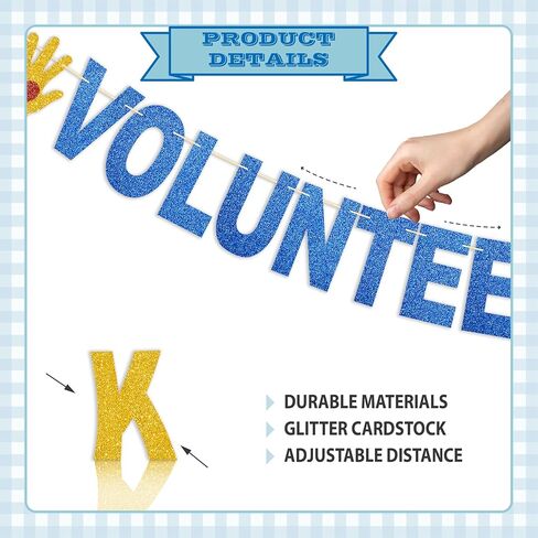 Thank You Volunteers Banner Volunteer Appreciation Gifts Volunteer Appreciation Week Decorations No DIY Glitter Thank You Volunteers for School Classroom Outdoor in Kuwait