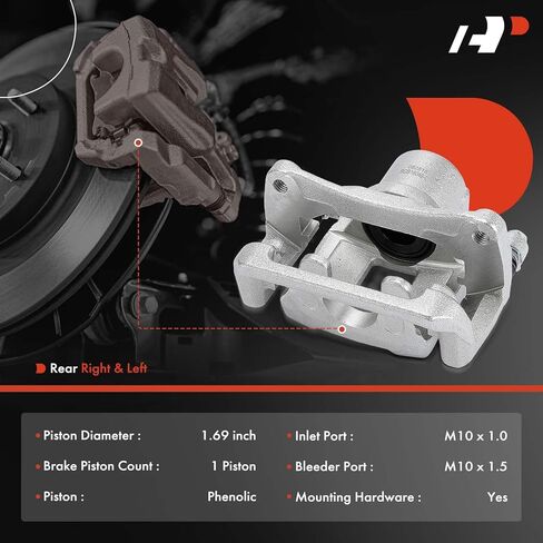 A-Premium Disc Brake Caliper Assembly with Bracket Compatible with Chevrolet & GMC Vehicles - Colorado, Canyon, 2021 2022 - Rear Driver and Passenger Side, 2-PC Set in Saudi Arabia