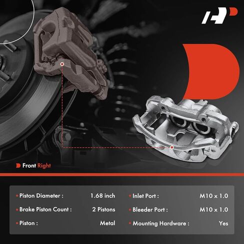 مجموعة فرجار فرامل قرص الركاب الأمامي A-Premium مع دعامة متوافقة مع موديلات مختارة من نيسان - D21 1987-1994، NP300 2010-2013، Pathfinder 1989-1995، Pickup 1995-2004 in Saudi Arabia
