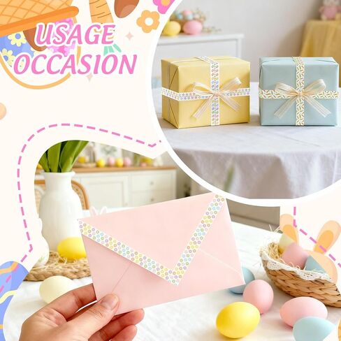AnyDesign 12 Rolls Happy Easter Washi Tape Masking Tape Set Colorful Bunny Rabbit Egg Flower Decorative Wrapping Paper Tapes for Spring Scrapbook Journal DIY Art Crafts in Saudi Arabia