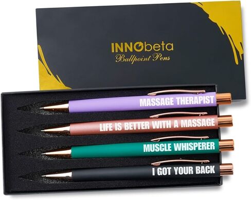 مجموعة أقلام حبر جاف لهدايا العلاج بالتدليك من إنوبيتا مكونة من 4 قطع، هدايا مضحكة لأعياد الميلاد والكريسماس in Kuwait