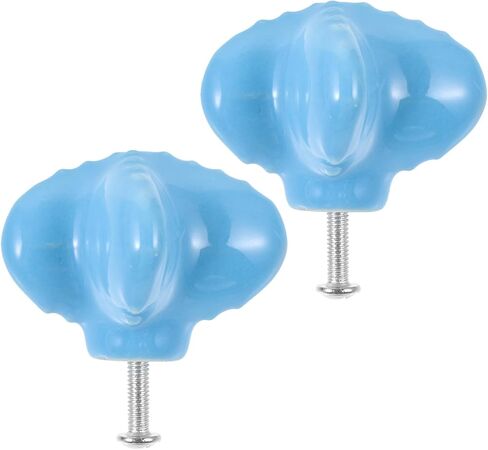 Luxshiny Cartoon Ceramic Cabinet Knobs and Drawer Pull Handles, Blue Sea Creature and Shell Design, Room Wardrobe and Desk Hardware, Decorative Furniture Pulls for Bedrooms in Kuwait