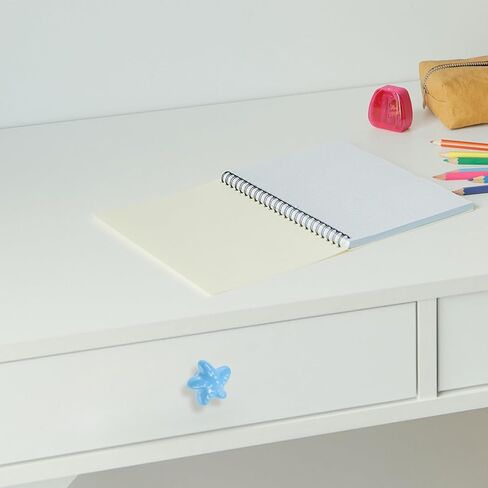 Luxshiny Cartoon Ceramic Cabinet Knobs and Drawer Pull Handles, Blue Sea Creature and Shell Design, Room Wardrobe and Desk Hardware, Decorative Furniture Pulls for Bedrooms in Kuwait