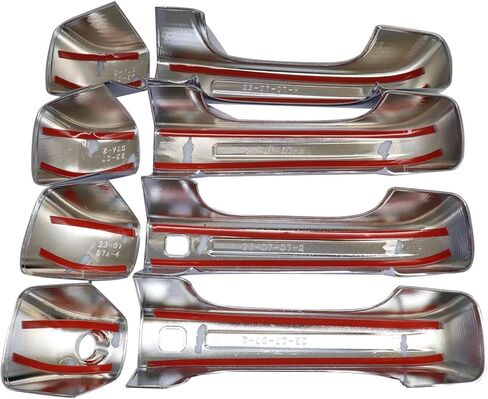 4 Pcs Chrome Door Handle Covers With 2 Front Smart Keyholes Cutout Compatible with 2019-2024 Ram 1500 4DR Model in Kuwait