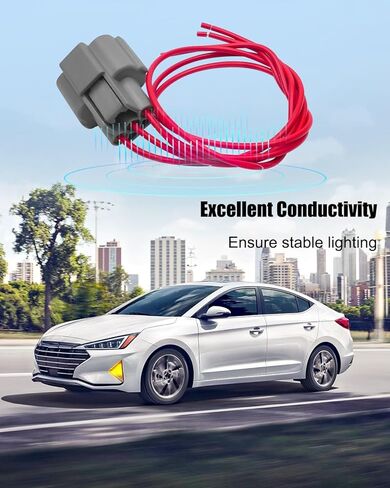 Turn Signal Light Connector Fit for Hyundai Elantra 2019 2020, 3-Pin Wiring Harness Connector Pigtail Plug in Saudi Arabia