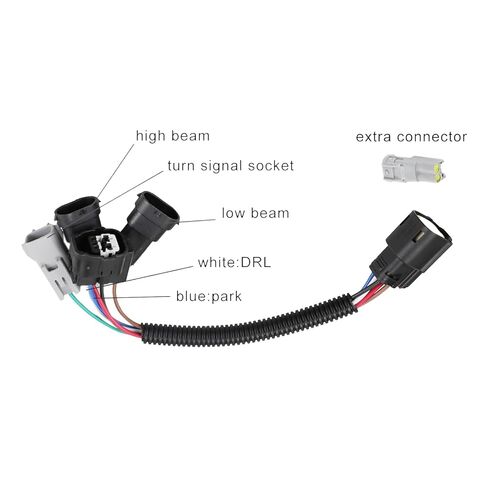 2 Pcs Headlight Conversion Pigtail Connectors Wiring, Headlight Wiring Harness Adapters Fit for Toyota Tacoma 2016-2020, Left and Right Plug and Play Adapters in Kuwait