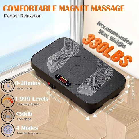 آلة تمرين لوحة الاهتزاز، منصة اهتزاز محمولة لكامل الجسم من PBYRD للتصريف اللمفاوي، 9 أوضاع تلقائية محددة مسبقًا، لوحة اللياقة البدنية لتشكيل فقدان الوزن، مع أشرطة مقاومة، 99 مستوى in Kuwait