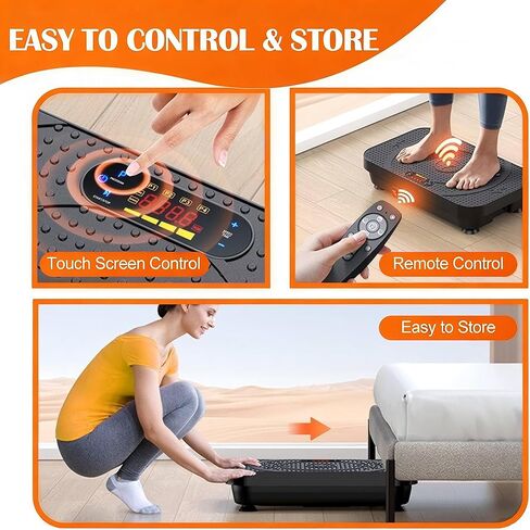 آلة تمرين لوحة الاهتزاز، منصة اهتزاز محمولة لكامل الجسم من PBYRD للتصريف اللمفاوي، 9 أوضاع تلقائية محددة مسبقًا، لوحة اللياقة البدنية لتشكيل فقدان الوزن، مع أشرطة مقاومة، 99 مستوى in Kuwait