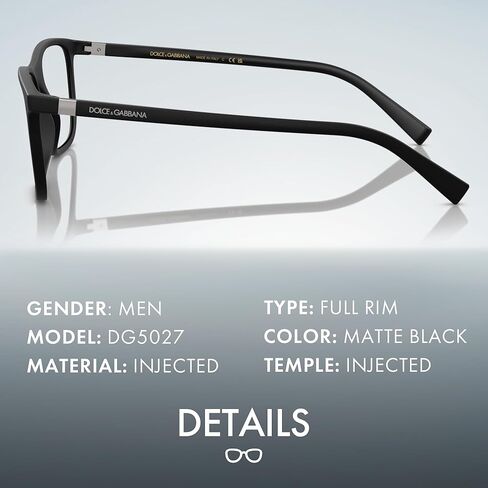 DOLCE & GABBANA DG5027 Pillow Shape Lettering Logo Acetate Eyeglasses with Luxury Eyewear Kit in Kuwait