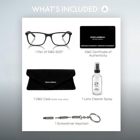 DOLCE & GABBANA DG5027 Pillow Shape Lettering Logo Acetate Eyeglasses with Luxury Eyewear Kit in Kuwait